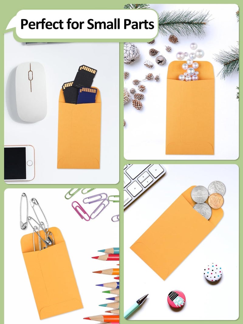 Eupako #1 Coin Envelopes 100 PCS 2.25x 3.5" Brown Small Parts Envelope with Gummed Flap Kraft Seed Envelopes for Garden, Home and Office - Image 5